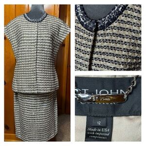 St. John Couture "Classy Metallic Chic" Sleeveless Suit